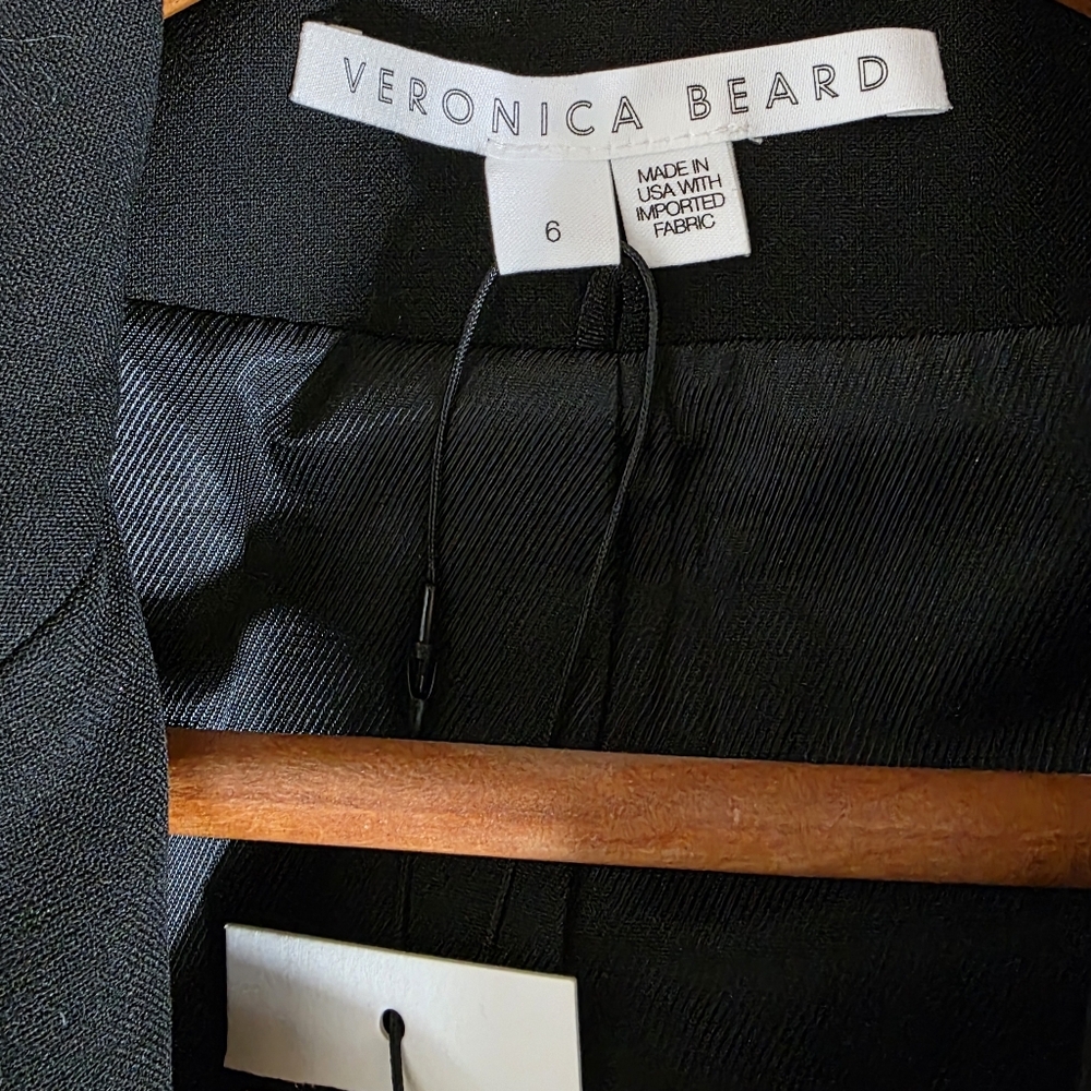 Veronica Beard Black Miller Dickey Blazer with Silver Buttons Size 6 - Picture 4 of 4